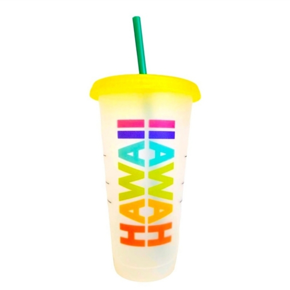 NIB, 24oz Starbucks 2020 Hawaii Reusable Cold Cups w/staws 5 ct. - Picture 7 of 8